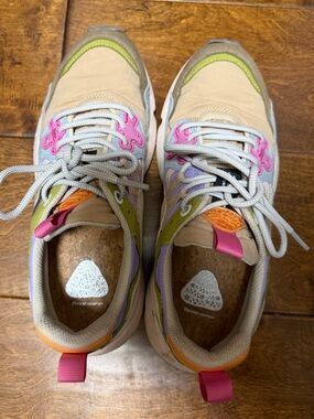 Flower Mountain Multicolor Athletic Sneakers - Beige, Pink & Purple